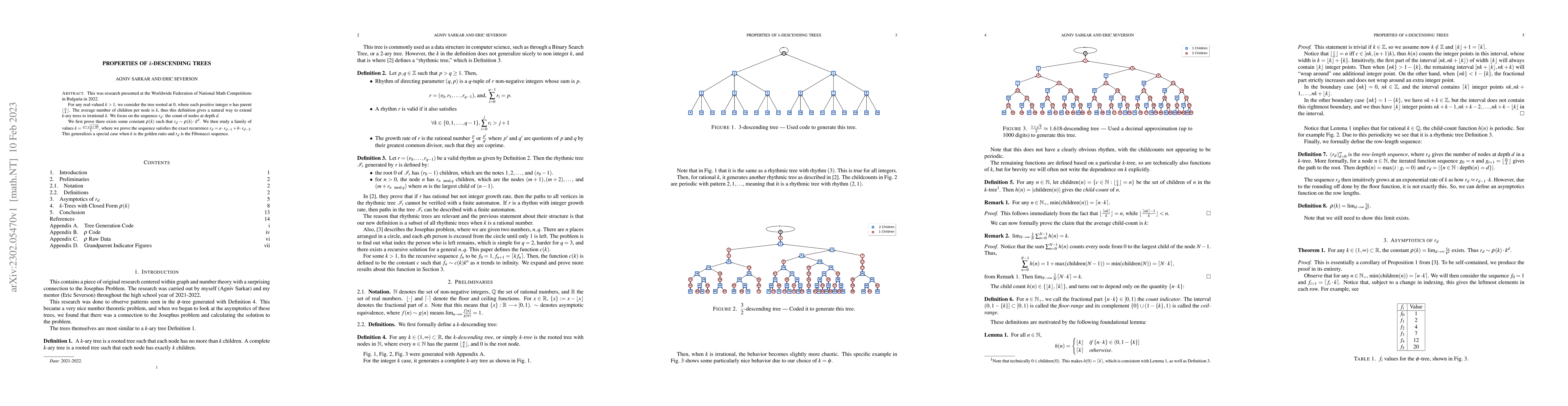 Thumbnail for Properties of k-Descending Trees
