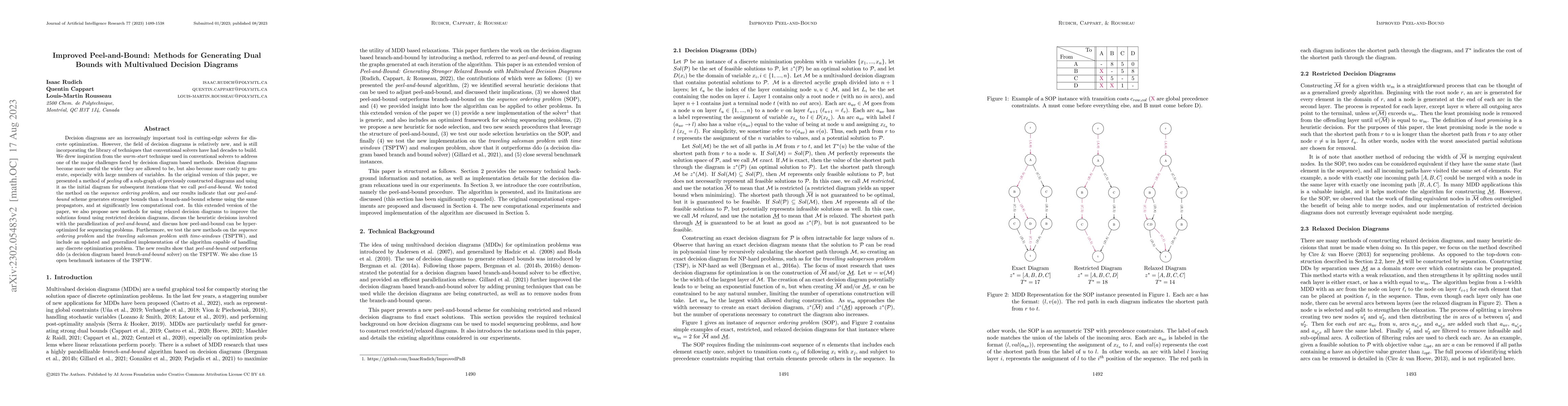 Thumbnail for Improved Peel-and-Bound: Methods for Generating Dual Bounds with
  Multivalued Decision Diagrams