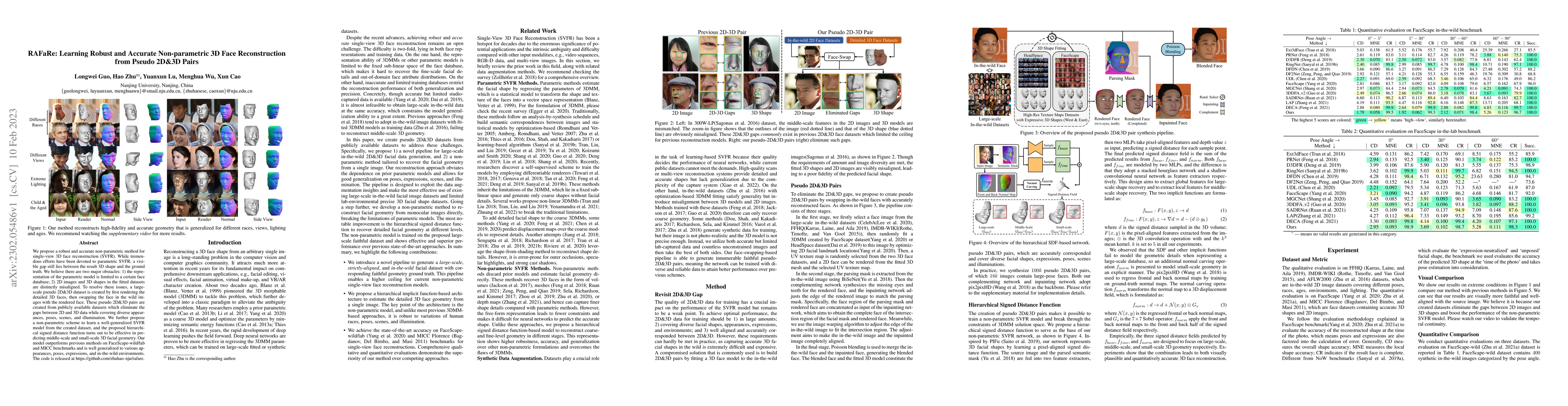 Thumbnail for RAFaRe: Learning Robust and Accurate Non-parametric 3D Face
  Reconstruction from Pseudo 2D&3D Pairs