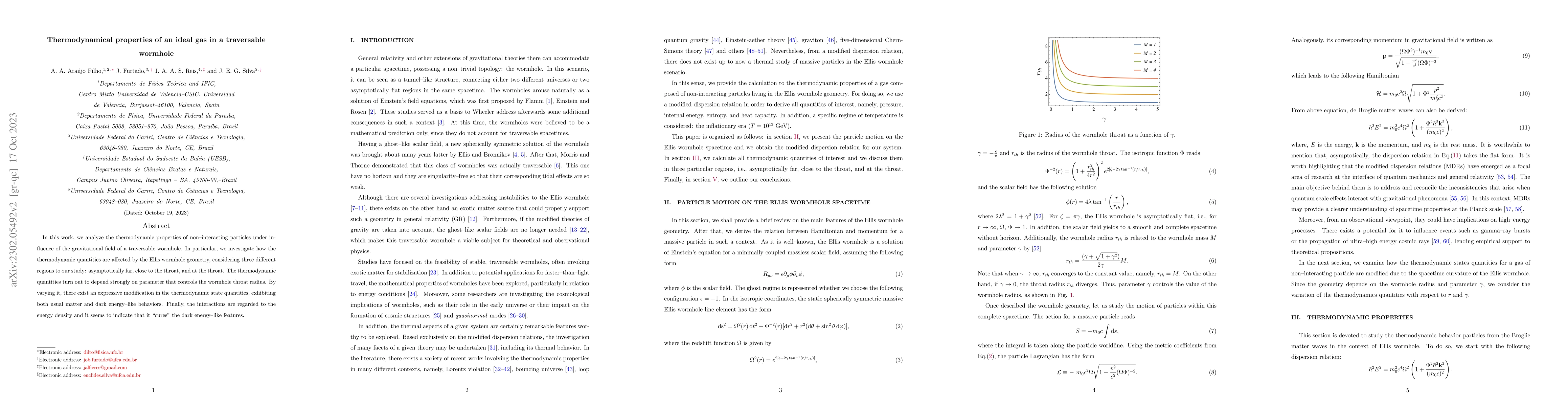Thumbnail for Thermodynamical properties of an ideal gas in a traversable wormhole