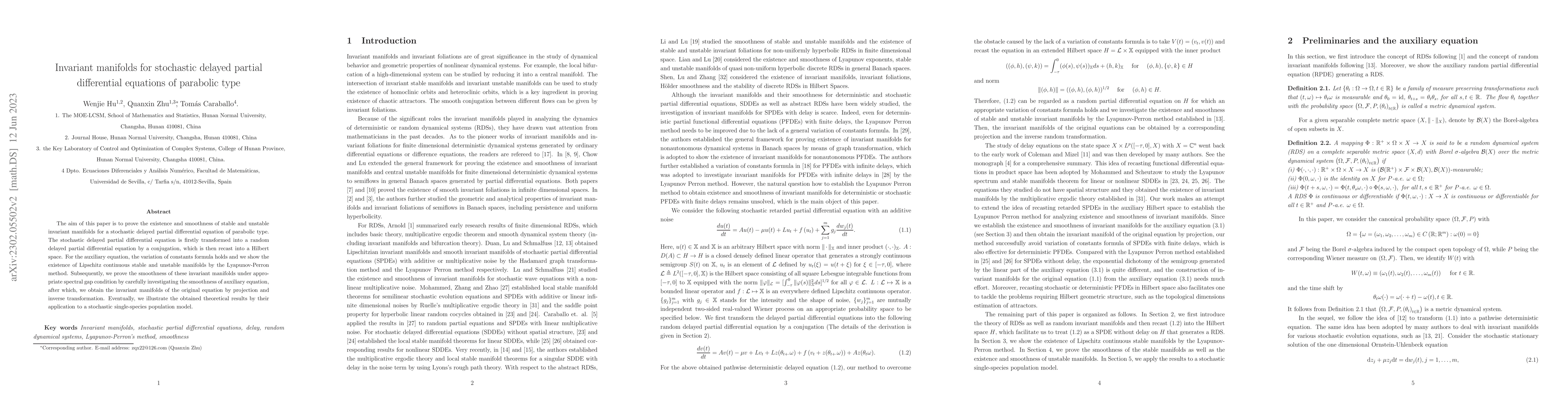 Thumbnail for Invariant manifolds for stochastic delayed partial differential
  equations of parabolic type