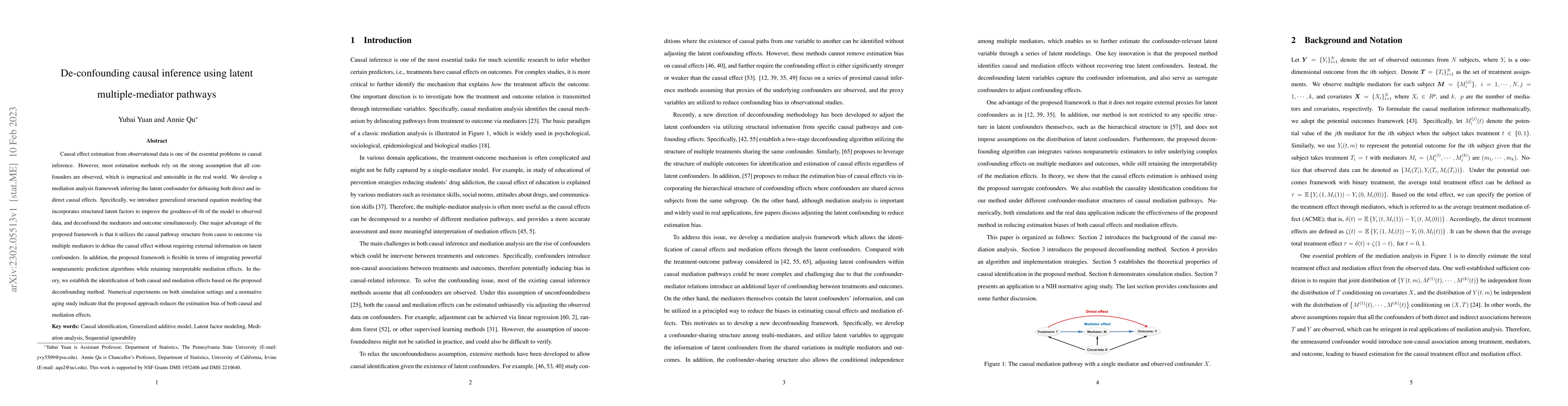 Thumbnail for De-confounding causal inference using latent multiple-mediator pathways