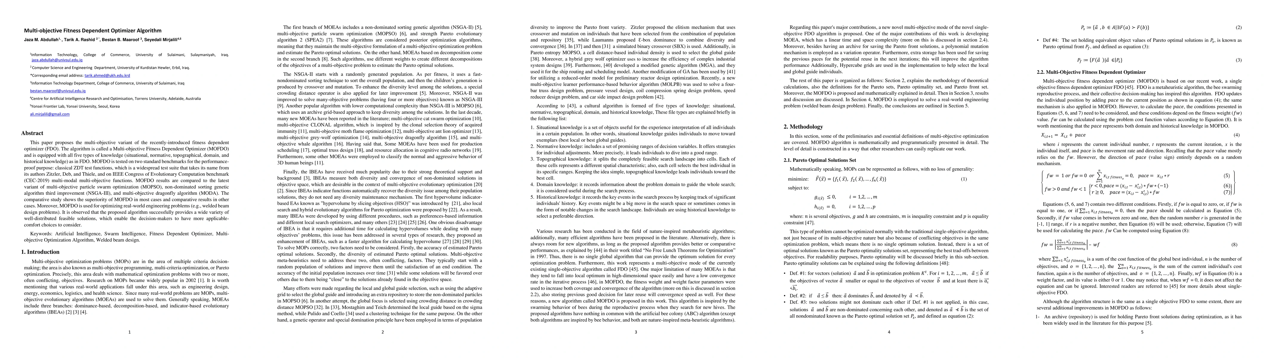 Thumbnail for Multi objective Fitness Dependent Optimizer Algorithm
