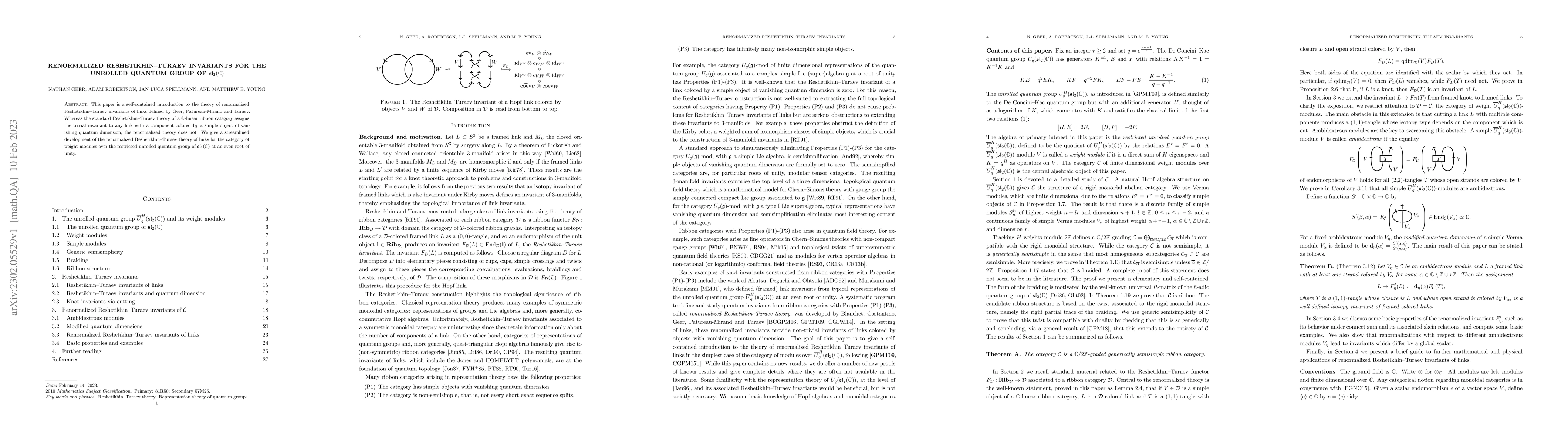 Thumbnail for Renormalized Reshetikhin-Turaev invariants for the unrolled quantum
  group of $\mathfrak{sl}_2(\mathbb{C})$