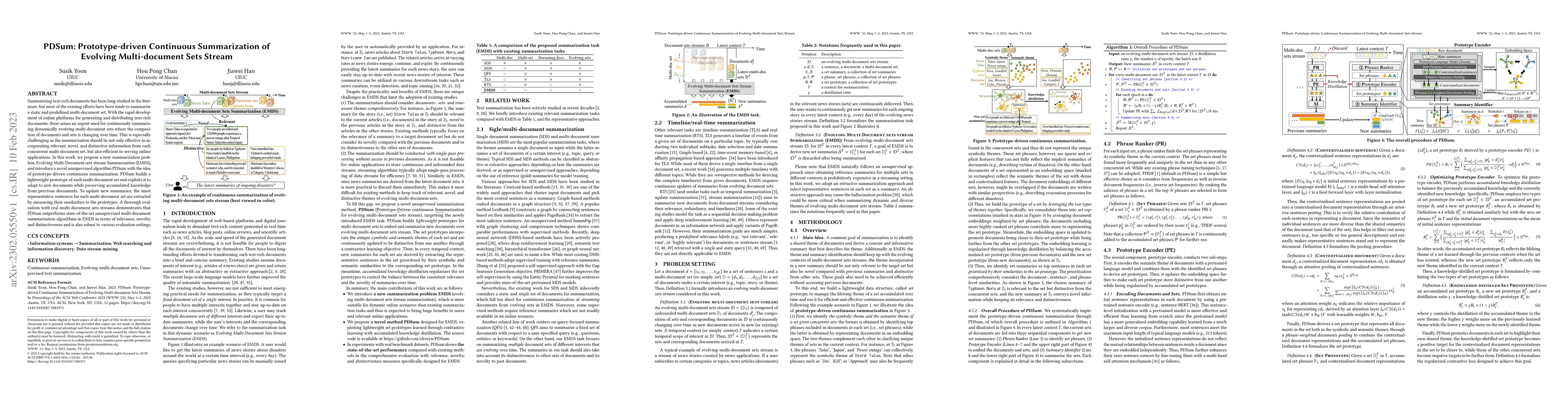 Thumbnail for PDSum: Prototype-driven Continuous Summarization of Evolving
  Multi-document Sets Stream