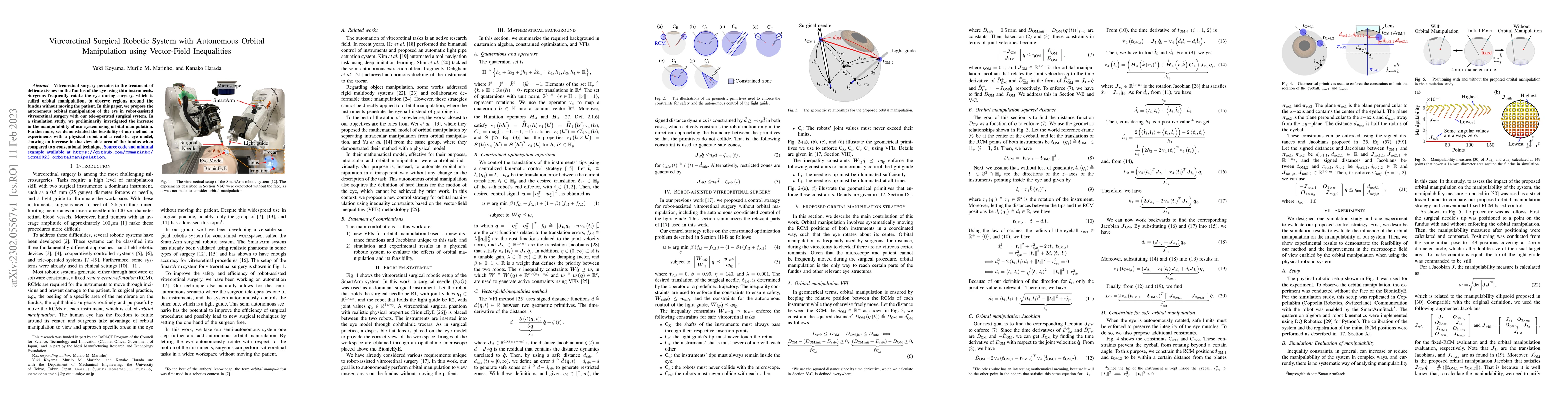 Thumbnail for Vitreoretinal Surgical Robotic System with Autonomous Orbital
  Manipulation using Vector-Field Inequalities