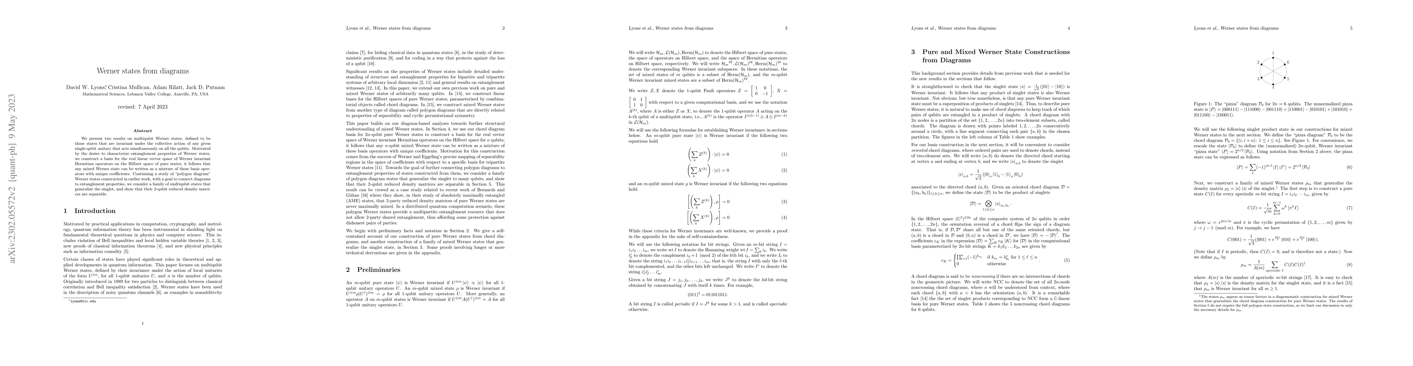 Thumbnail for Werner states from diagrams