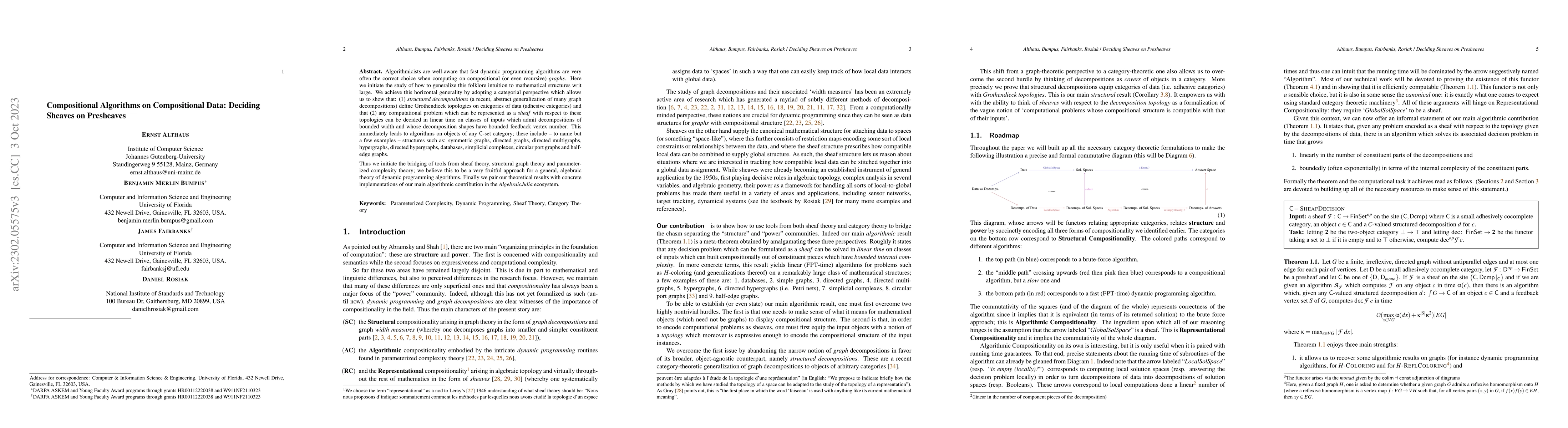 Thumbnail for Compositional Algorithms on Compositional Data: Deciding Sheaves on
  Presheaves