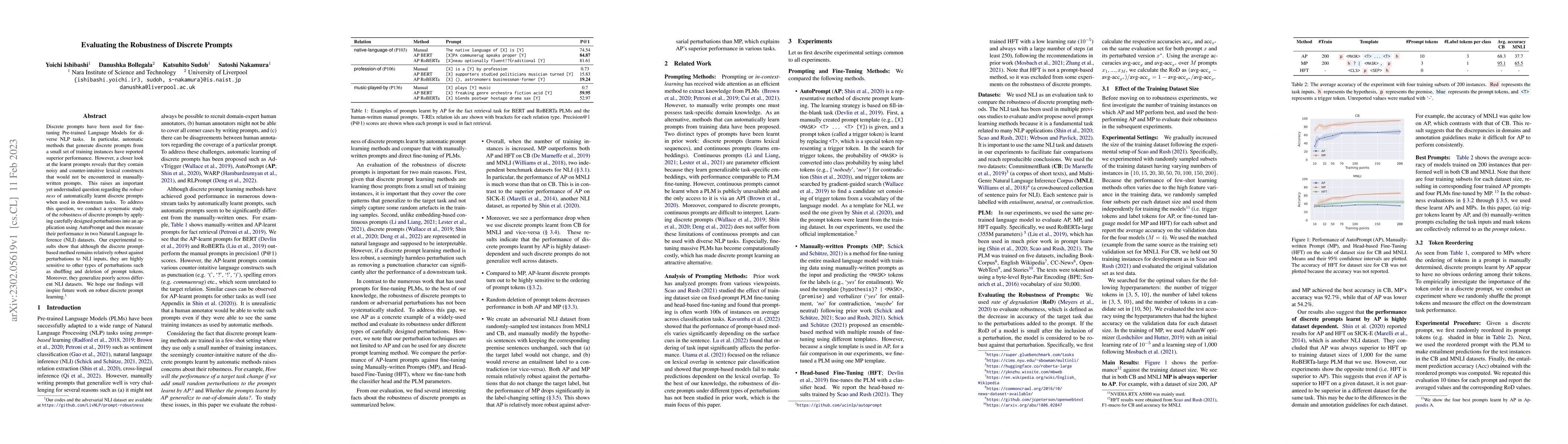Thumbnail for Evaluating the Robustness of Discrete Prompts