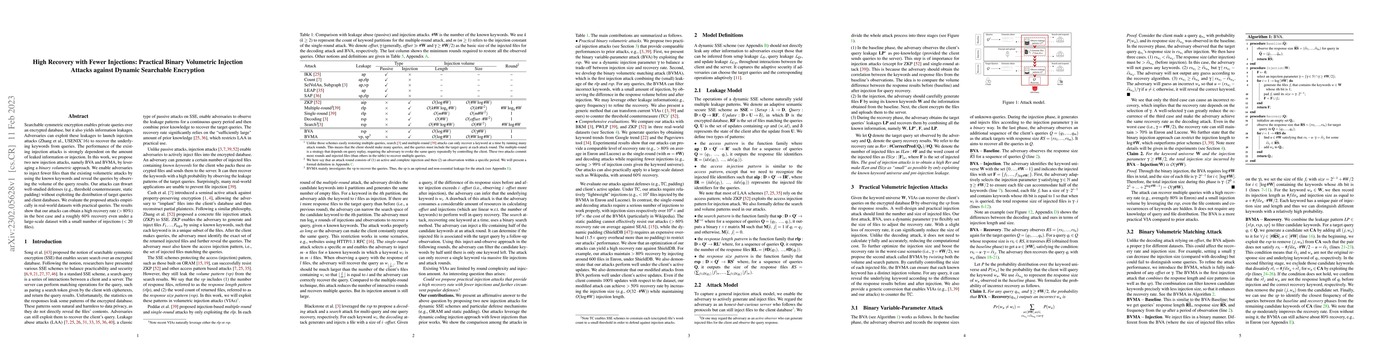 Thumbnail for High Recovery with Fewer Injections: Practical Binary Volumetric
  Injection Attacks against Dynamic Searchable Encryption