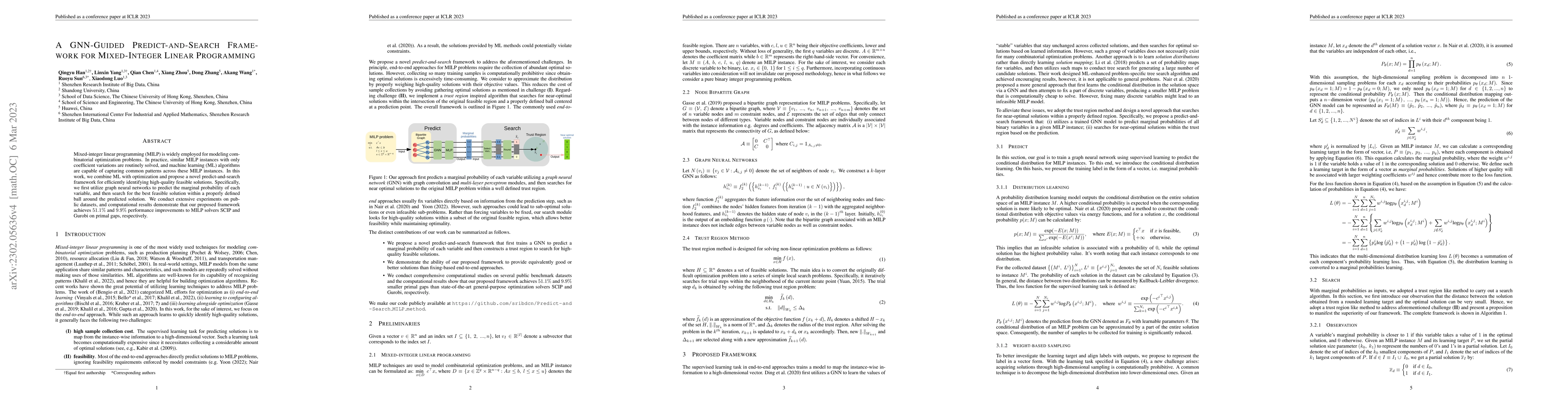 Thumbnail for A GNN-Guided Predict-and-Search Framework for Mixed-Integer Linear
  Programming