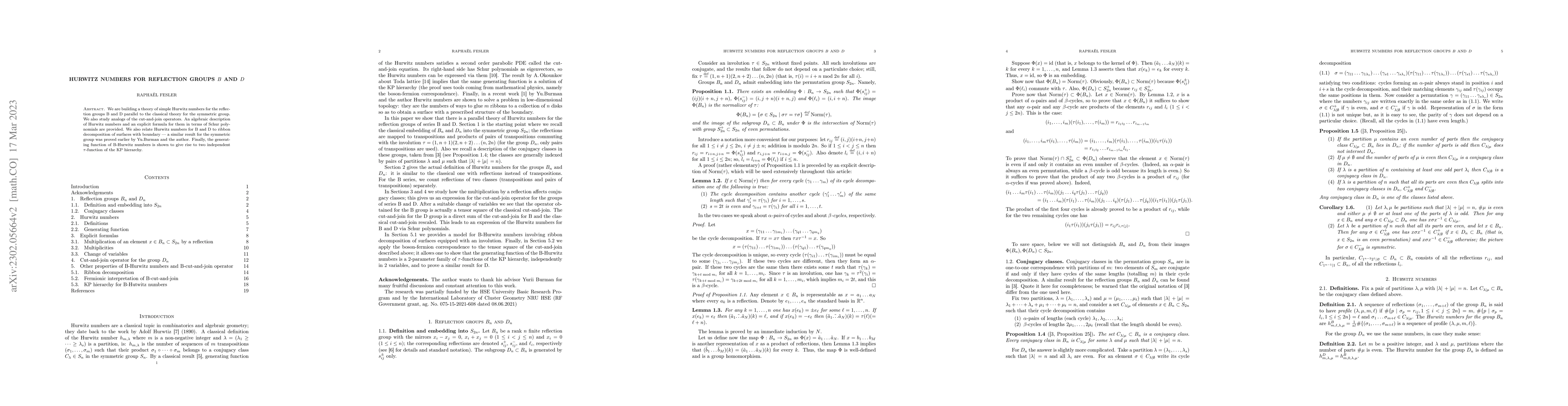 Thumbnail for Hurwitz numbers for reflection groups $B$ and $D$
