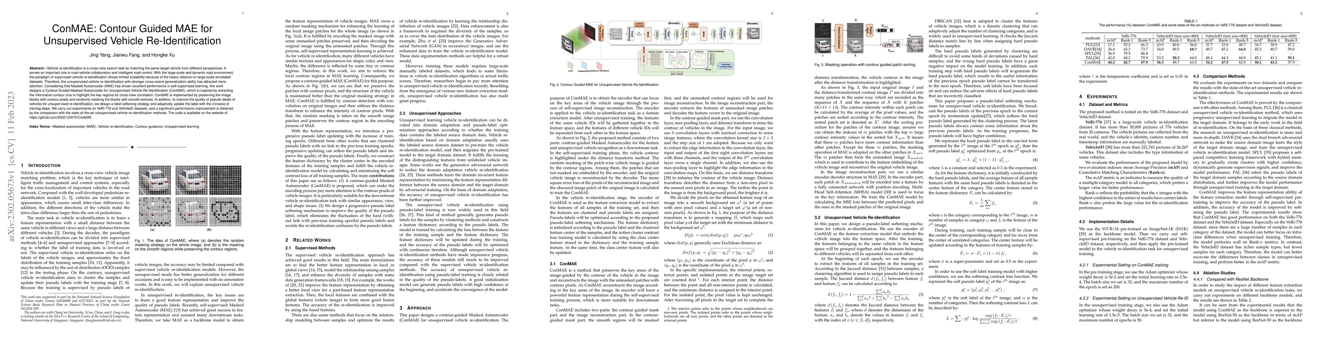 Thumbnail for ConMAE: Contour Guided MAE for Unsupervised Vehicle Re-Identification