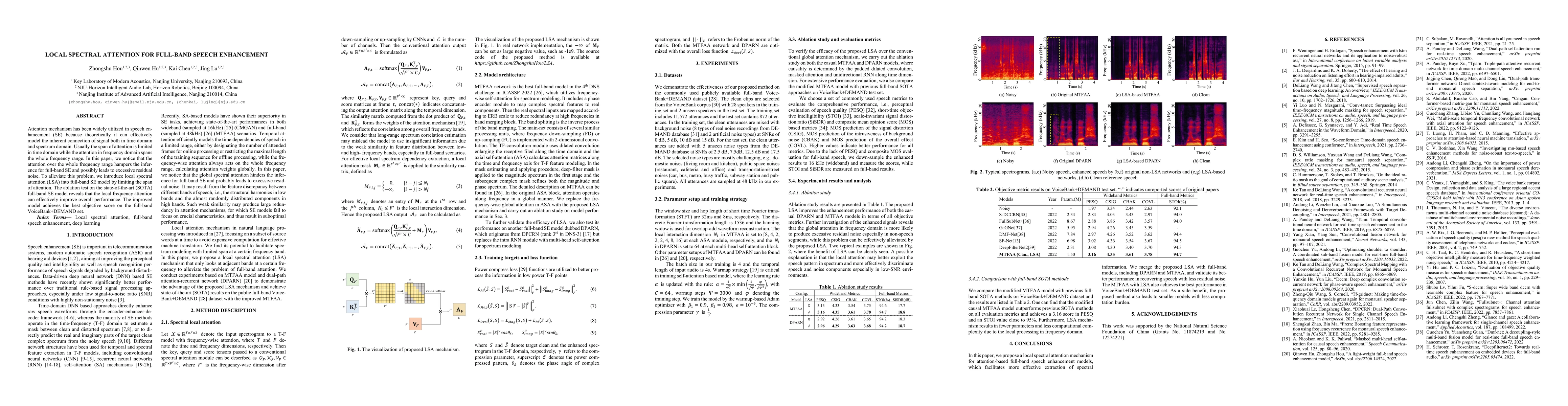Thumbnail for Local spectral attention for full-band speech enhancement