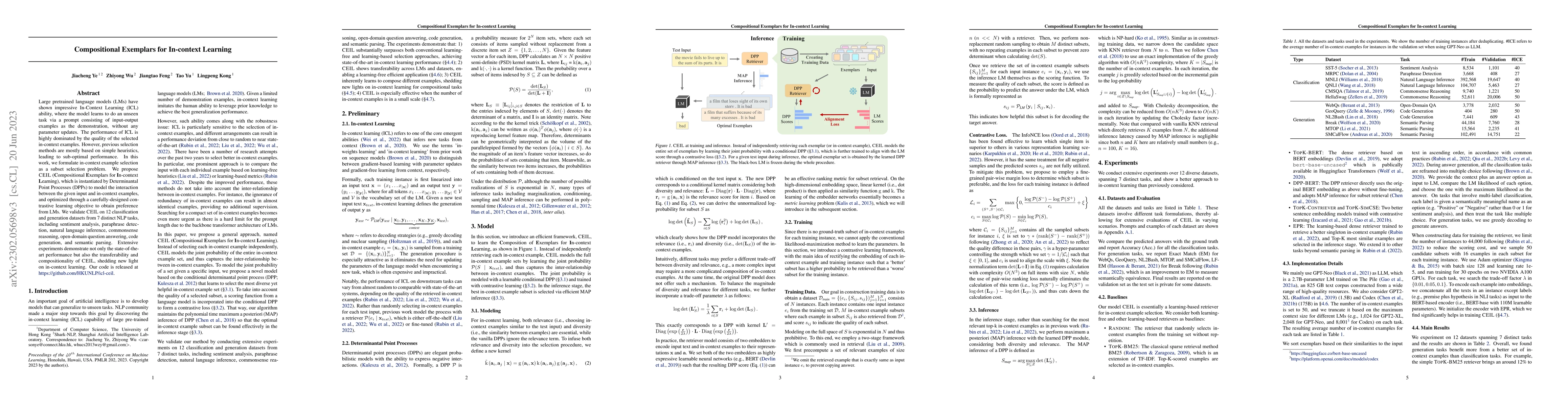 Thumbnail for Compositional Exemplars for In-context Learning