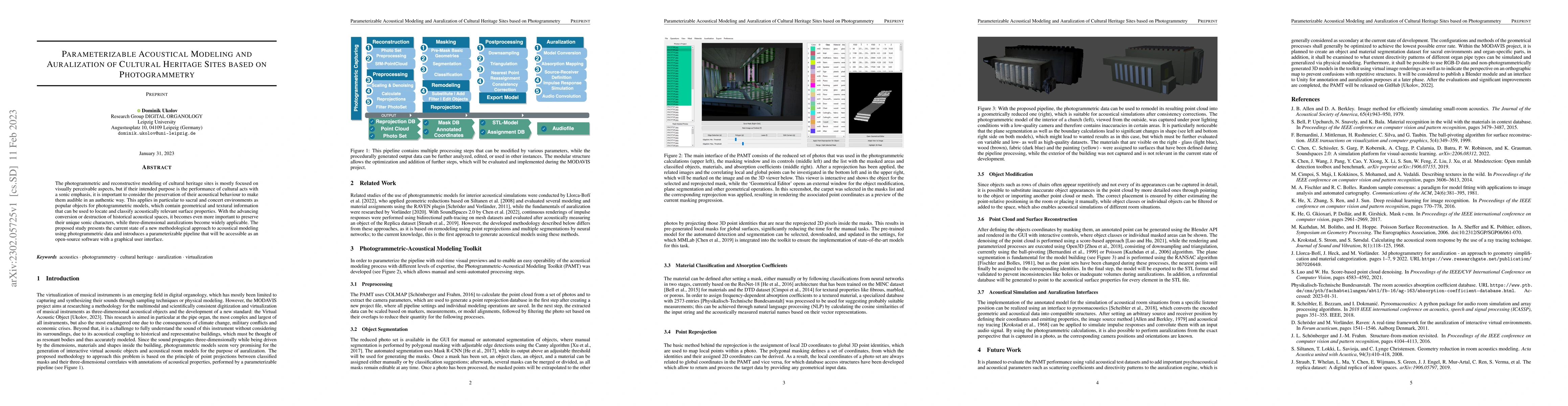 Thumbnail for Parameterizable Acoustical Modeling and Auralization of Cultural
  Heritage Sites based on Photogrammetry