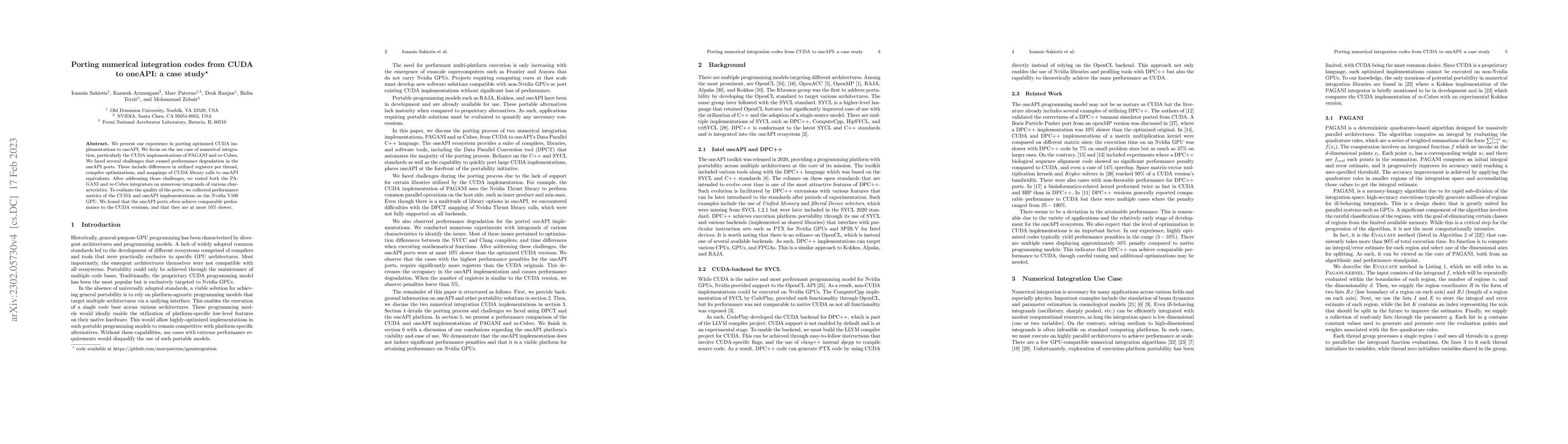 Thumbnail for Porting numerical integration codes from CUDA to oneAPI: a case study