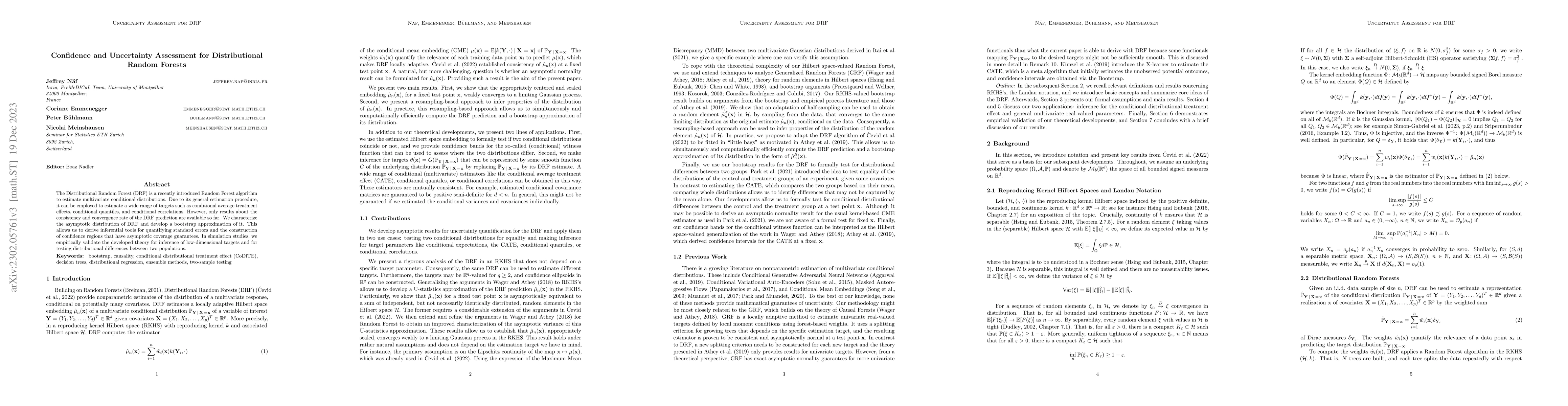 Thumbnail for Confidence and Uncertainty Assessment for Distributional Random Forests
