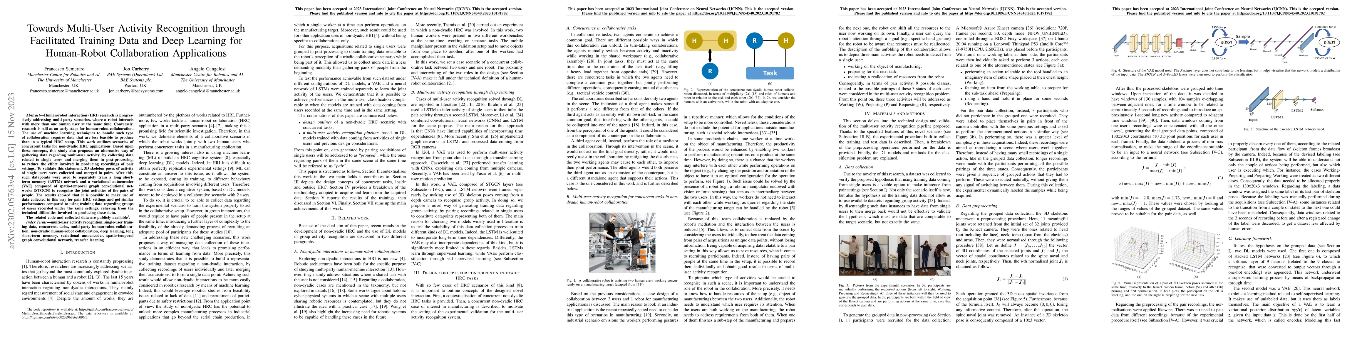 Thumbnail for Towards Multi-User Activity Recognition through Facilitated Training
  Data and Deep Learning for Human-Robot Collaboration Applications