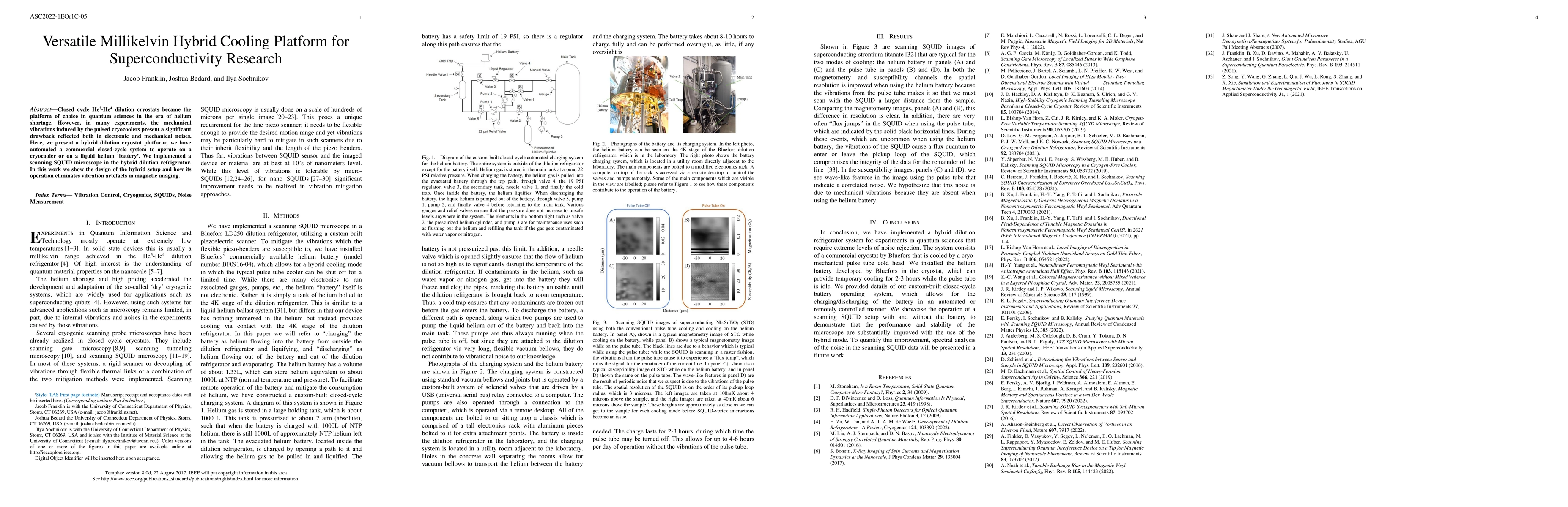 Thumbnail for Versatile Millikelvin Hybrid Cooling Platform for Superconductivity
  Research