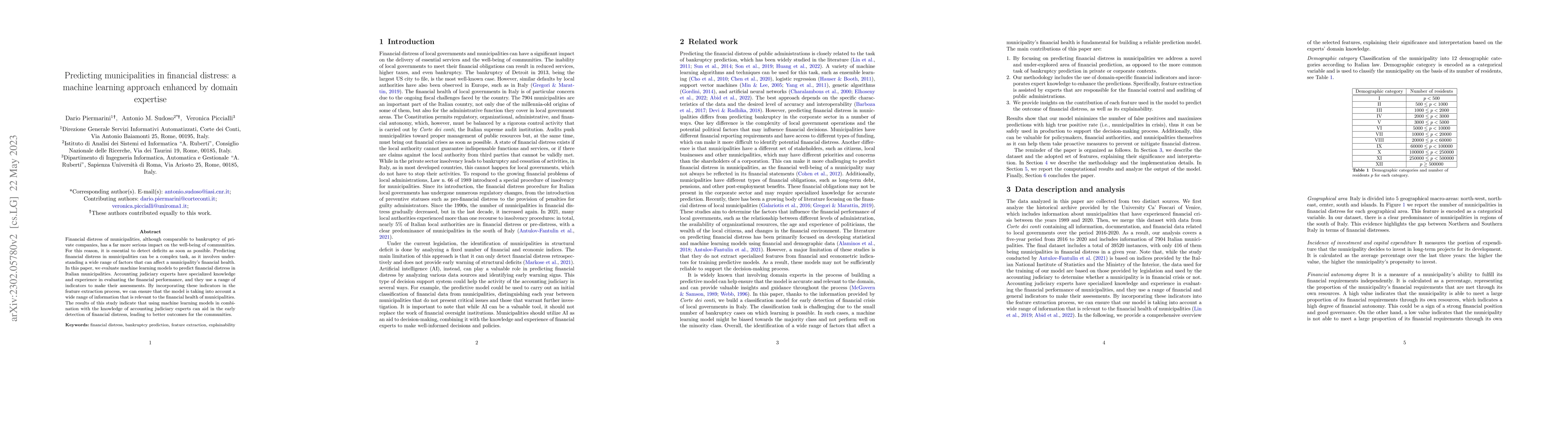 Thumbnail for Predicting municipalities in financial distress: a machine learning
  approach enhanced by domain expertise