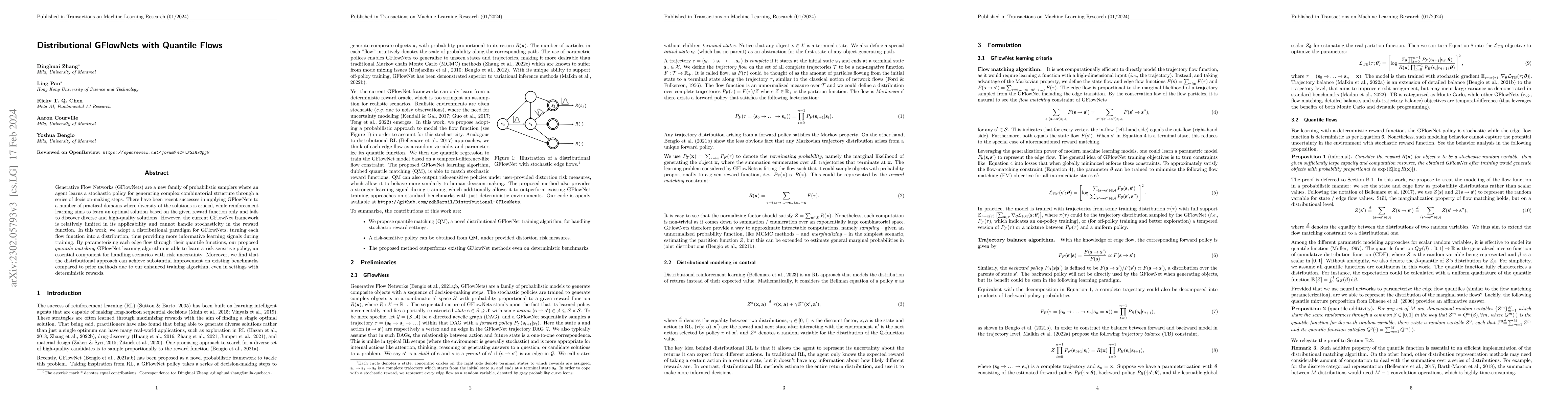Thumbnail for Distributional GFlowNets with Quantile Flows