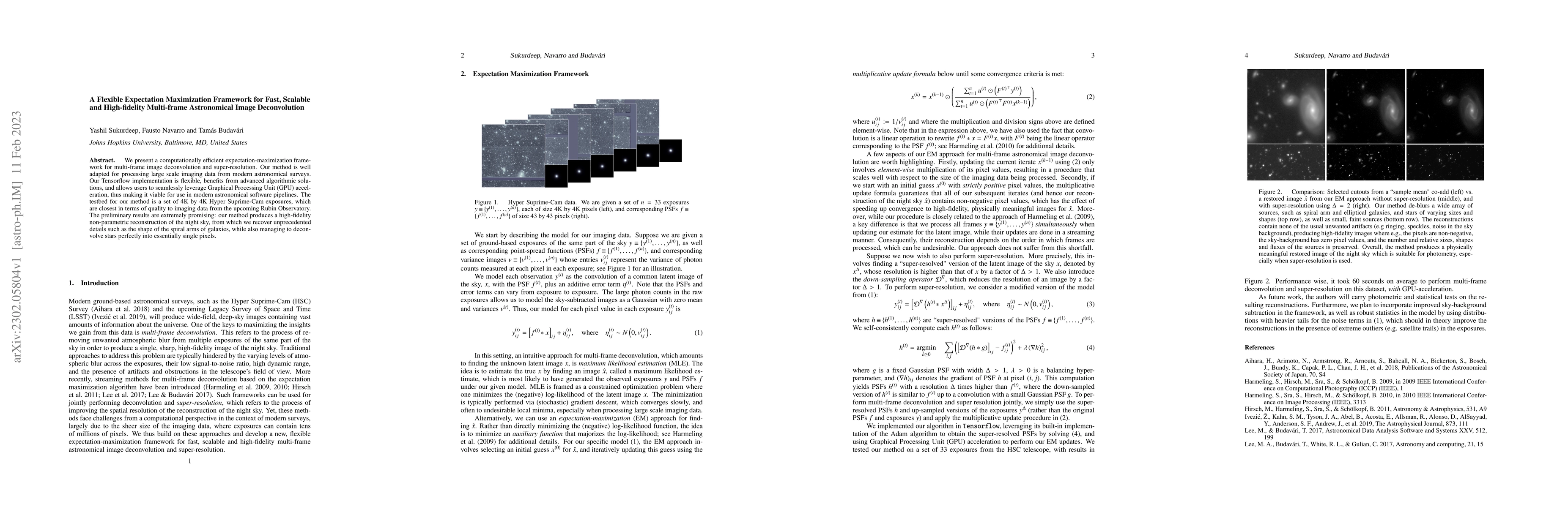 Thumbnail for A flexible Expectation-Maximization framework for fast, scalable and
  high-fidelity multi-frame astronomical image deconvolution
