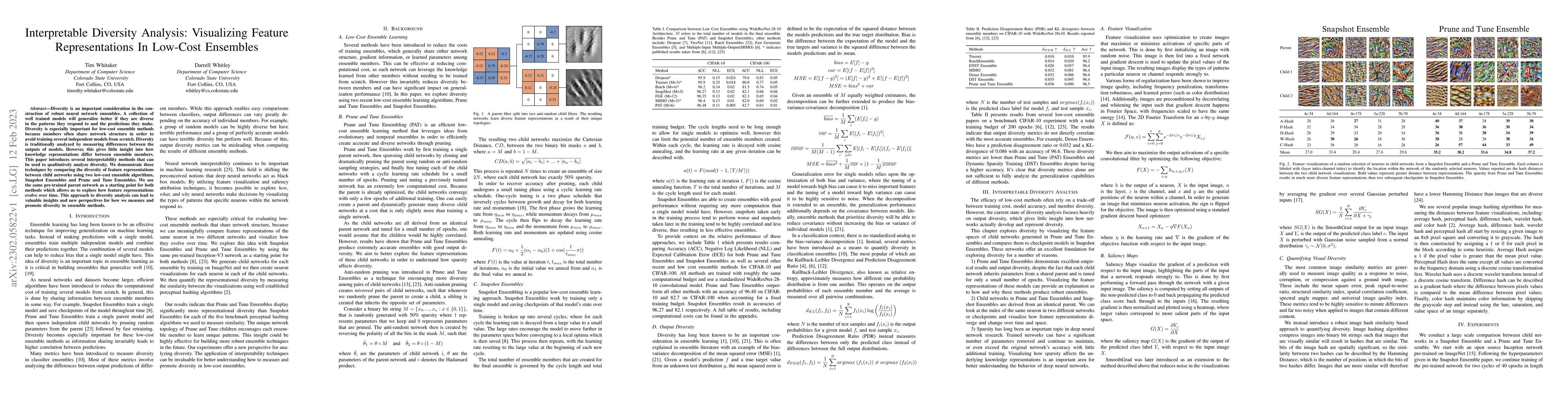 Thumbnail for Interpretable Diversity Analysis: Visualizing Feature Representations In
  Low-Cost Ensembles