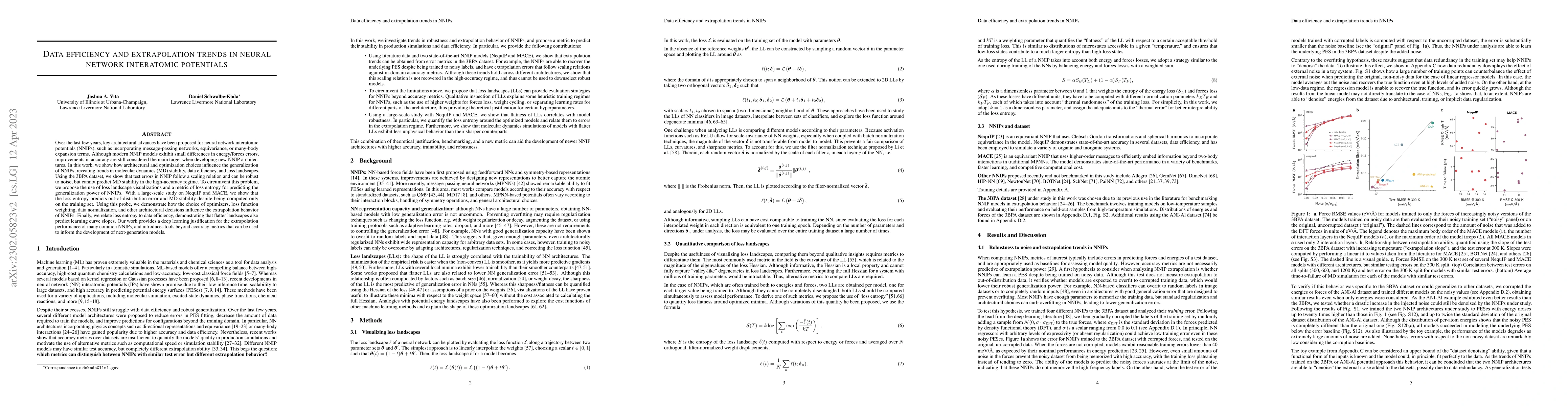 Thumbnail for Data efficiency and extrapolation trends in neural network interatomic
  potentials