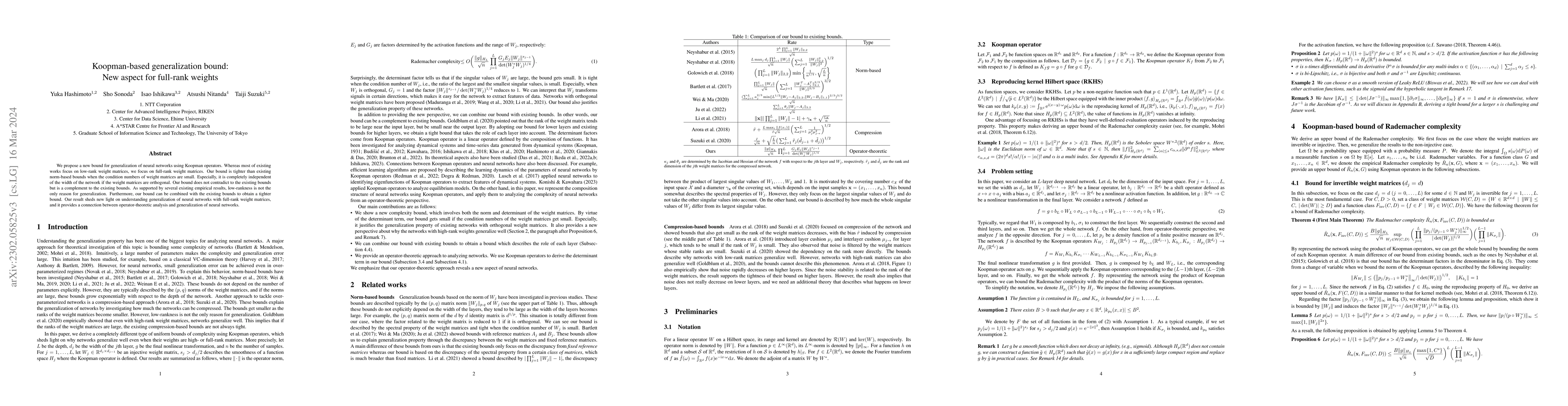 Thumbnail for Koopman-based generalization bound: New aspect for full-rank weights