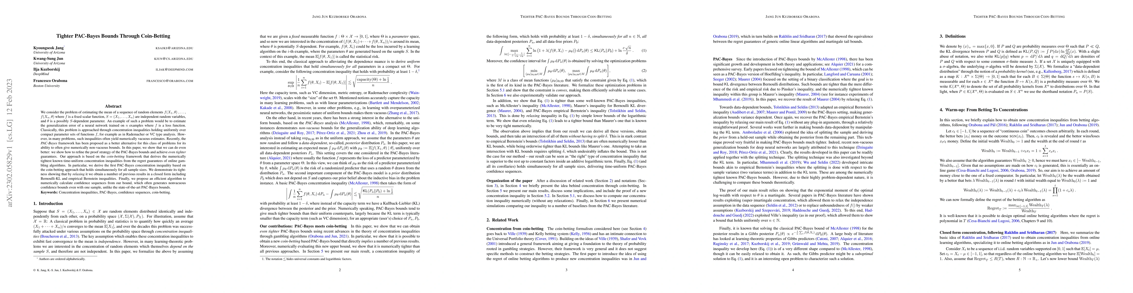 Thumbnail for Tighter PAC-Bayes Bounds Through Coin-Betting