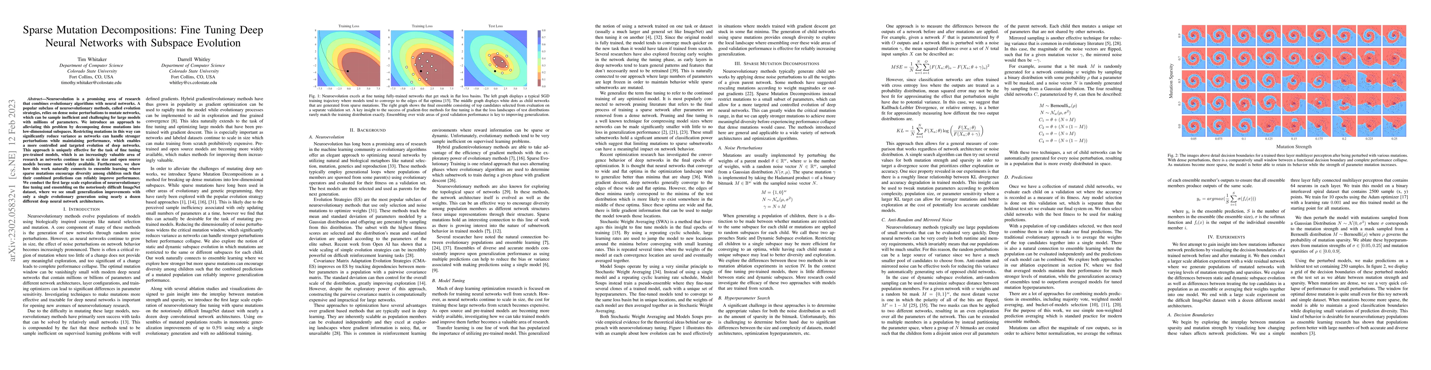 Thumbnail for Sparse Mutation Decompositions: Fine Tuning Deep Neural Networks with
  Subspace Evolution