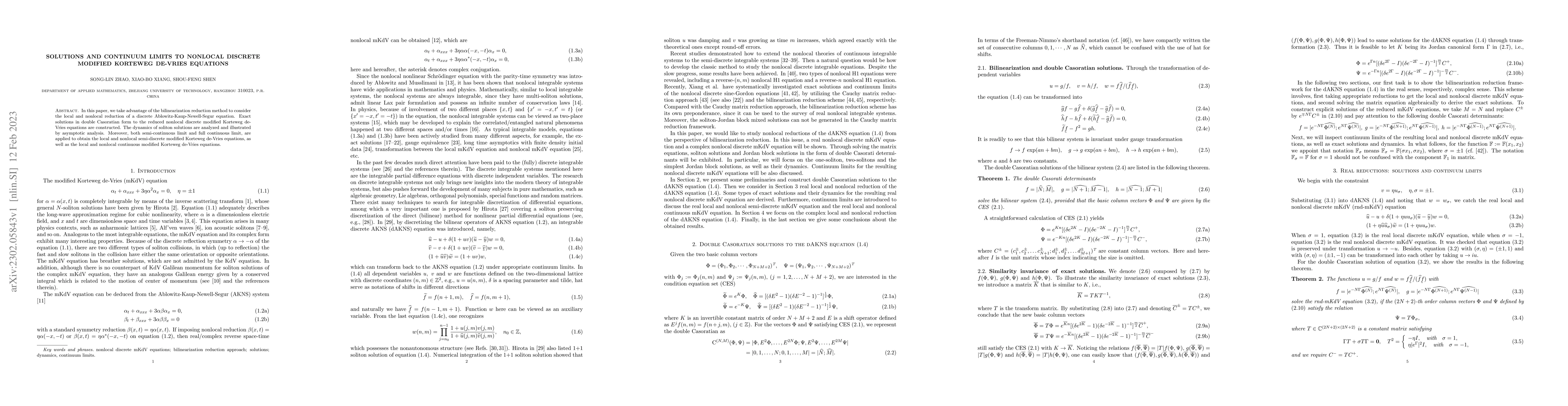 Thumbnail for Solutions and continuum limits to nonlocal discrete modified Korteweg
  de-Vries equations