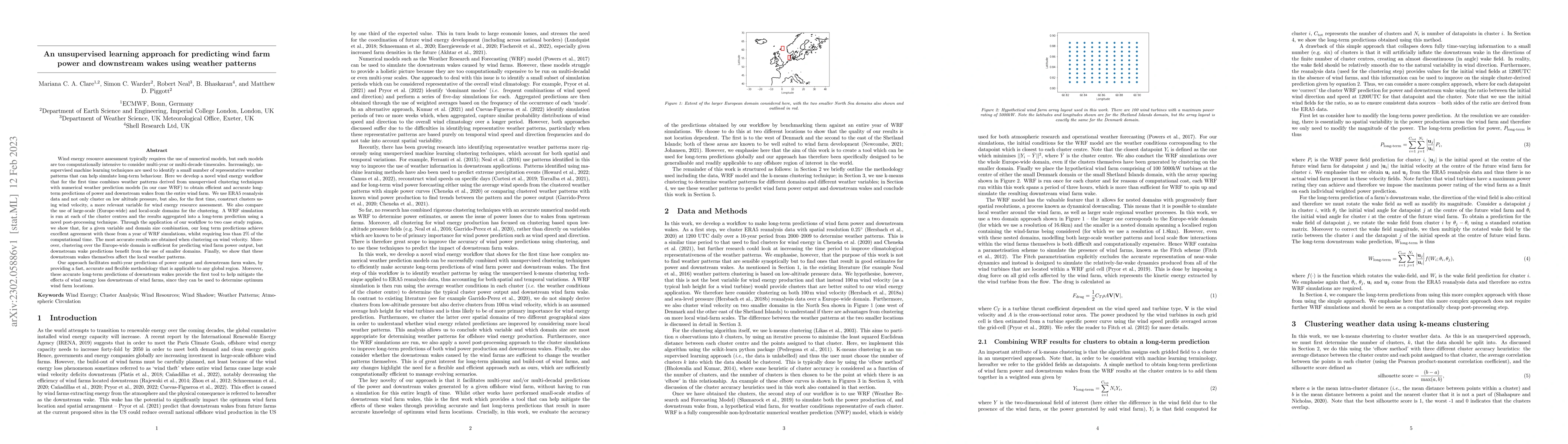 Thumbnail for An unsupervised learning approach for predicting wind farm power and
  downstream wakes using weather patterns
