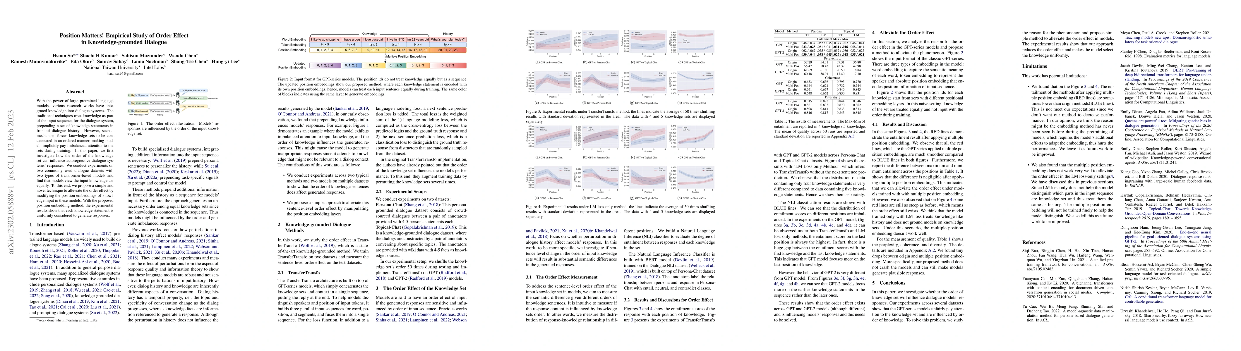 Thumbnail for Position Matters! Empirical Study of Order Effect in Knowledge-grounded
  Dialogue