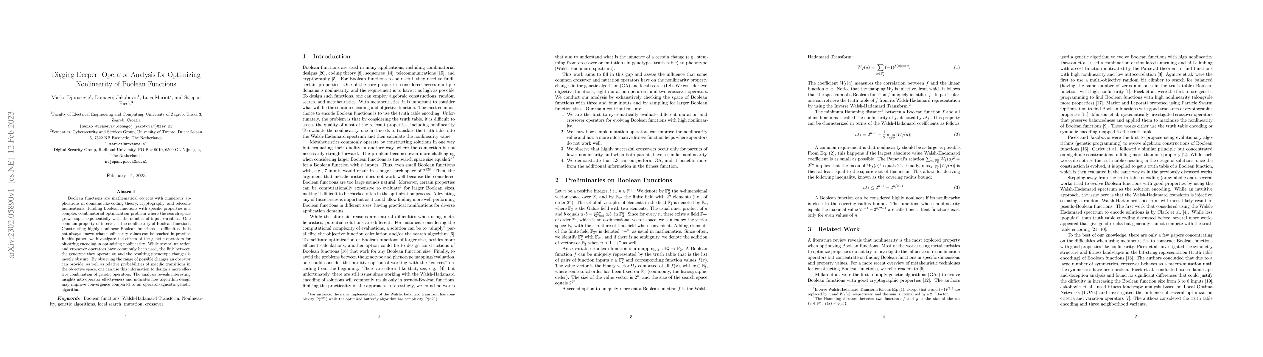 Thumbnail for Digging Deeper: Operator Analysis for Optimizing Nonlinearity of Boolean
  Functions