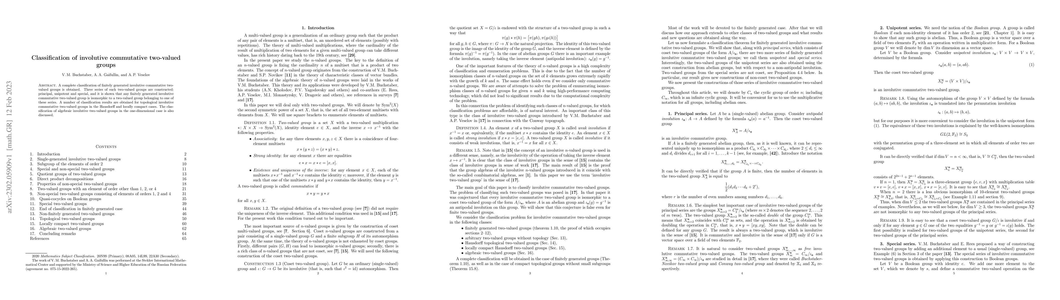 Thumbnail for Classification of involutive commutative two-valued groups