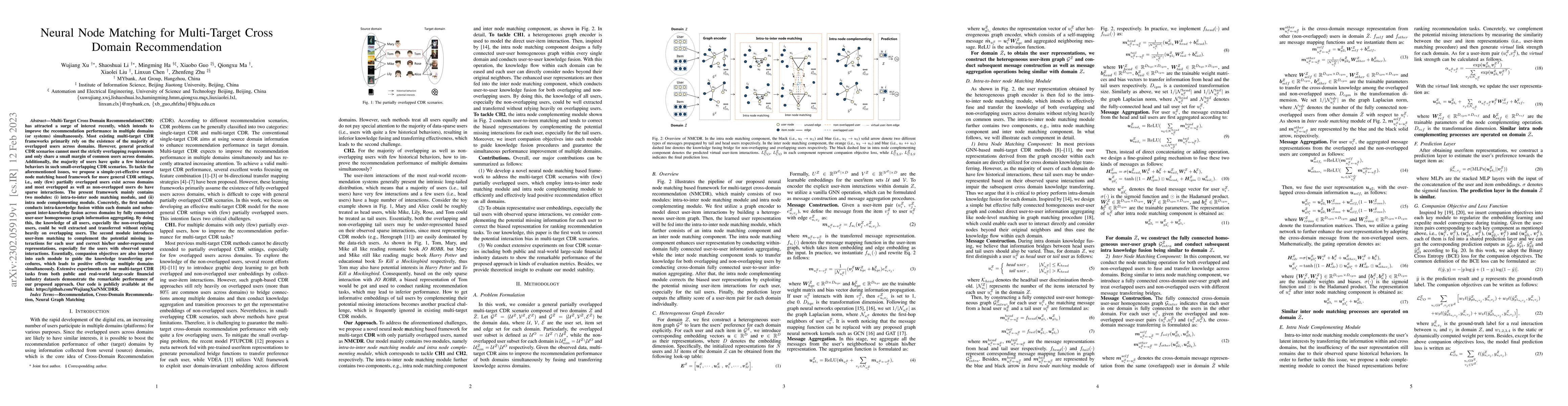 Thumbnail for Neural Node Matching for Multi-Target Cross Domain Recommendation