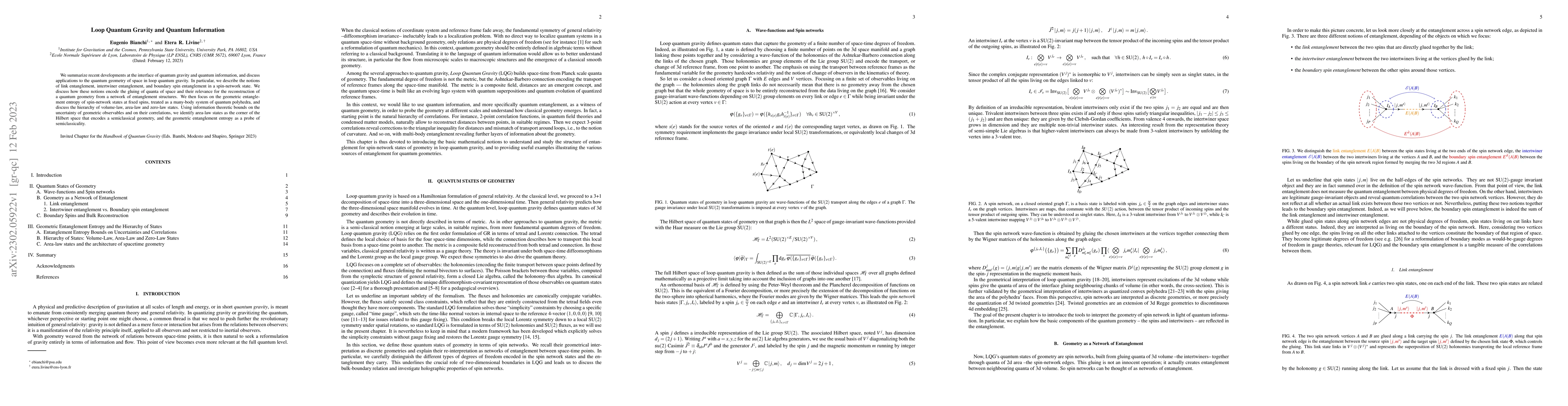 Thumbnail for Loop Quantum Gravity and Quantum Information
