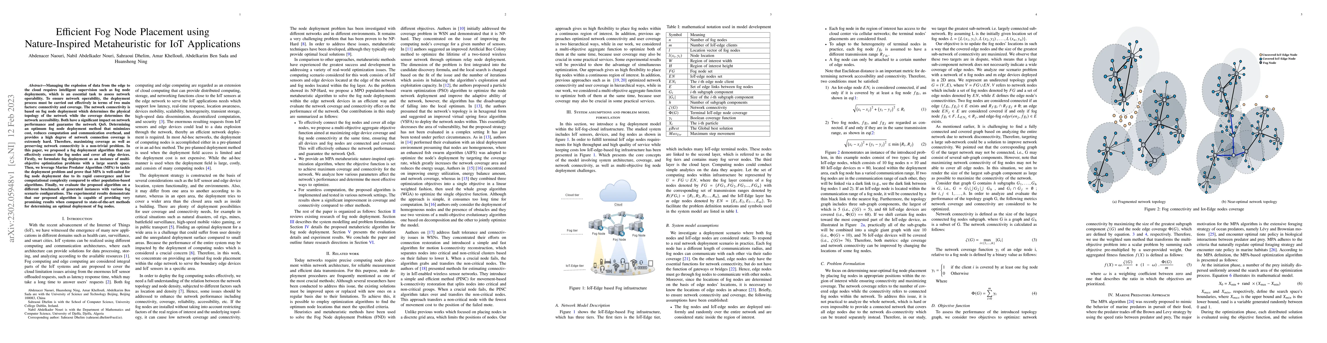 Thumbnail for Efficient Fog Node Placement using Nature-Inspired Metaheuristic for IoT
  Applications
