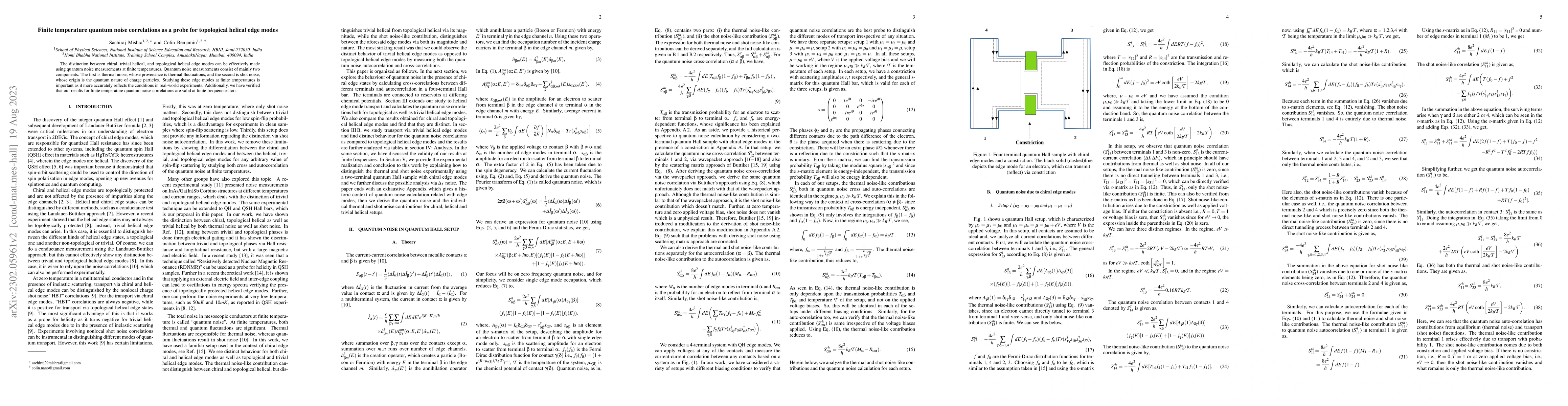 Thumbnail for Finite temperature quantum noise correlations as a probe for topological
  helical edge modes