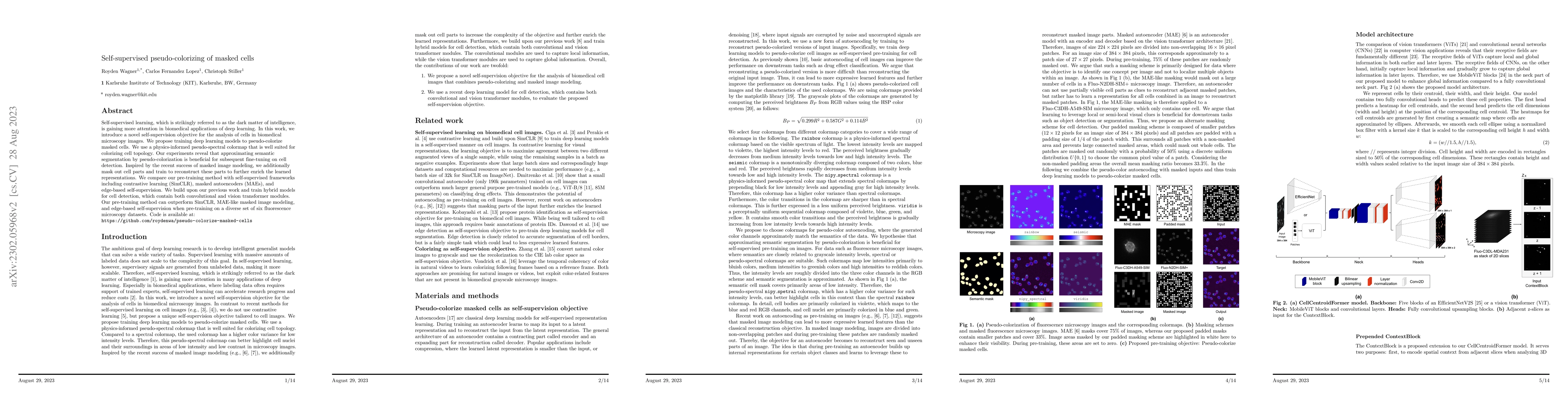 Thumbnail for Self-supervised pseudo-colorizing of masked cells