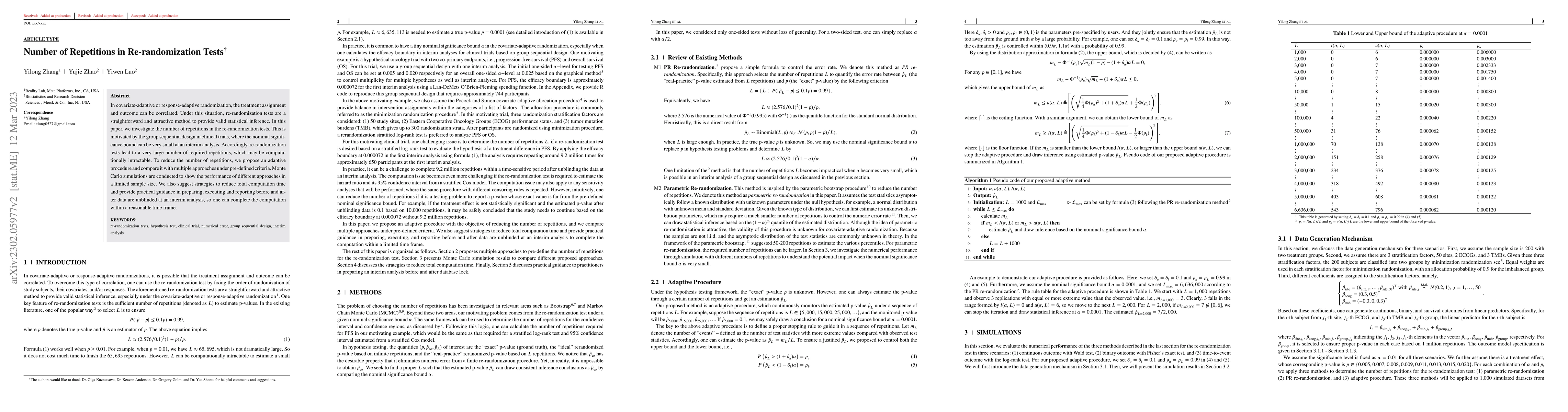 Thumbnail for Number of Repetitions in Re-randomization Tests