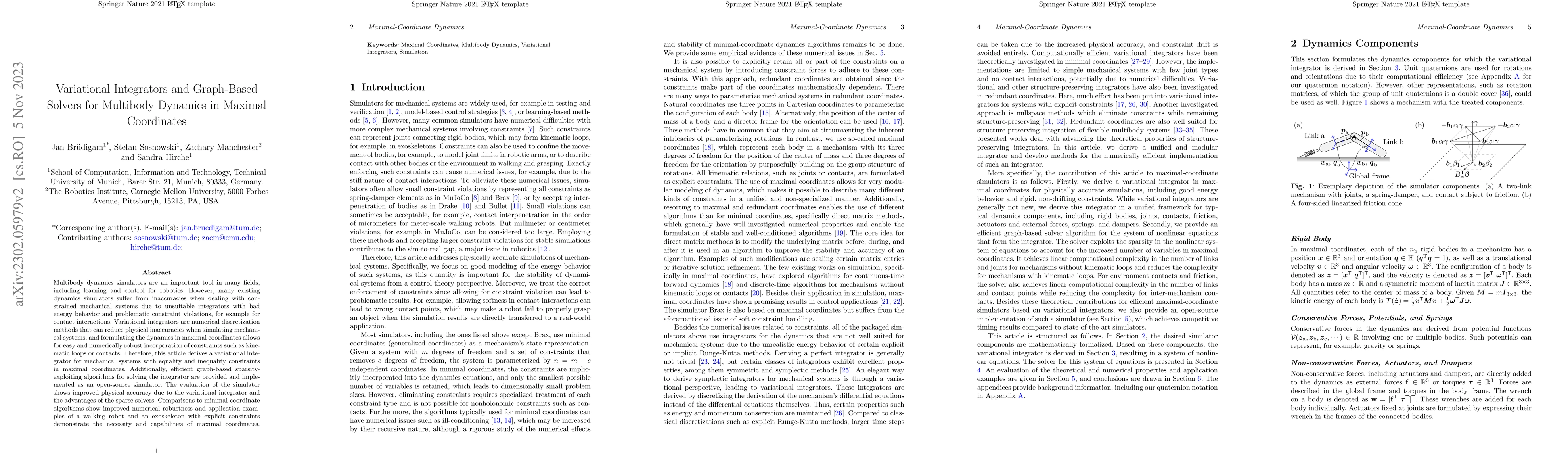 Thumbnail for Variational Integrators and Graph-Based Solvers for Multibody Dynamics
  in Maximal Coordinates