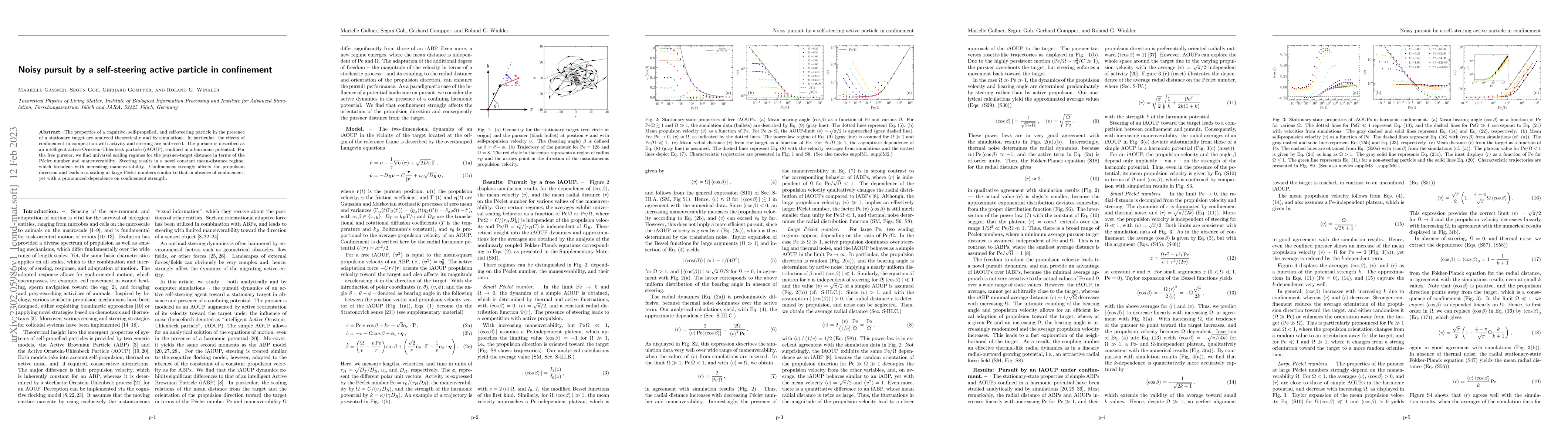 Thumbnail for Noisy pursuit by a self-steering active particle in confinement