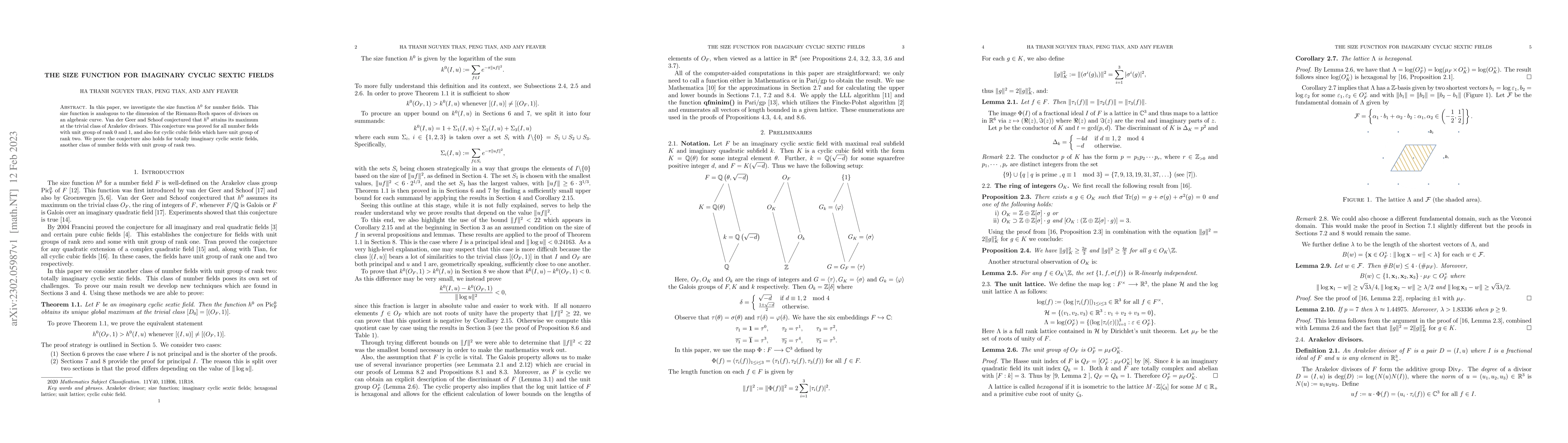 Thumbnail for The size function for imaginary cyclic sextic fields