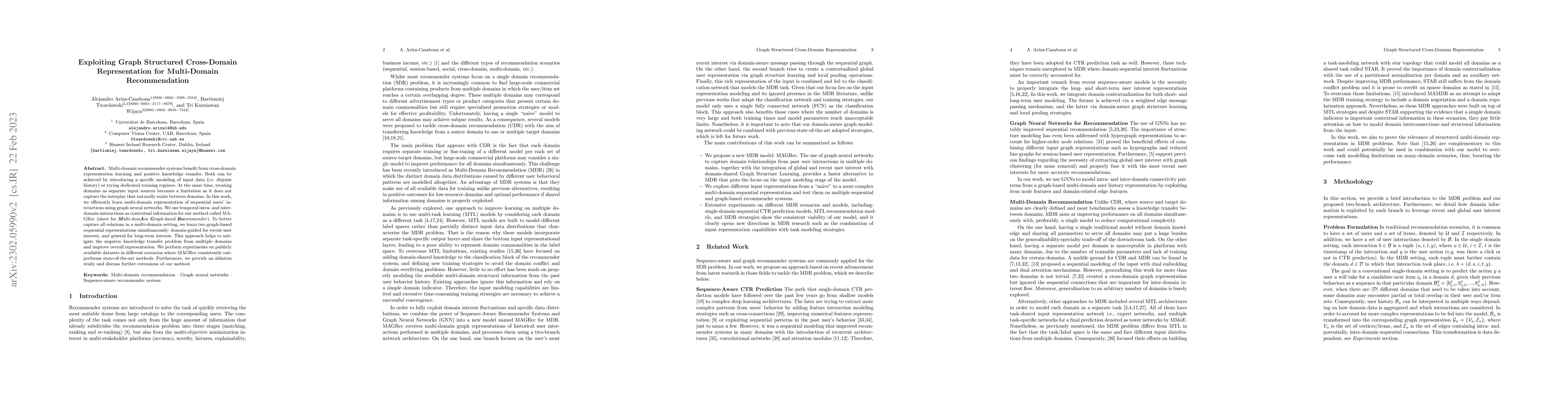 Thumbnail for Exploiting Graph Structured Cross-Domain Representation for Multi-Domain
  Recommendation
