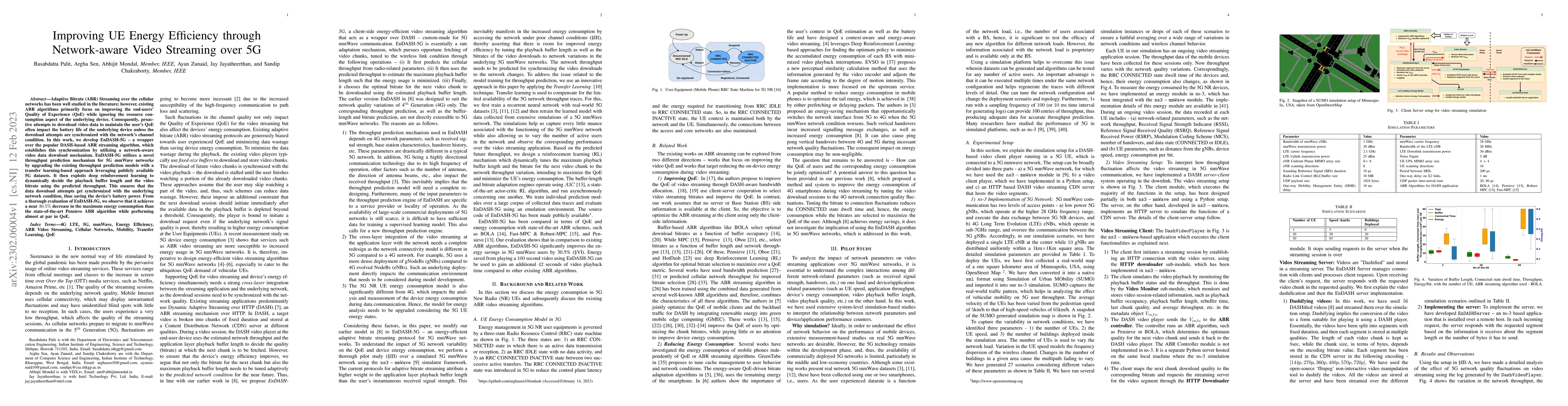 Thumbnail for Improving UE Energy Efficiency through Network-aware Video Streaming
  over 5G