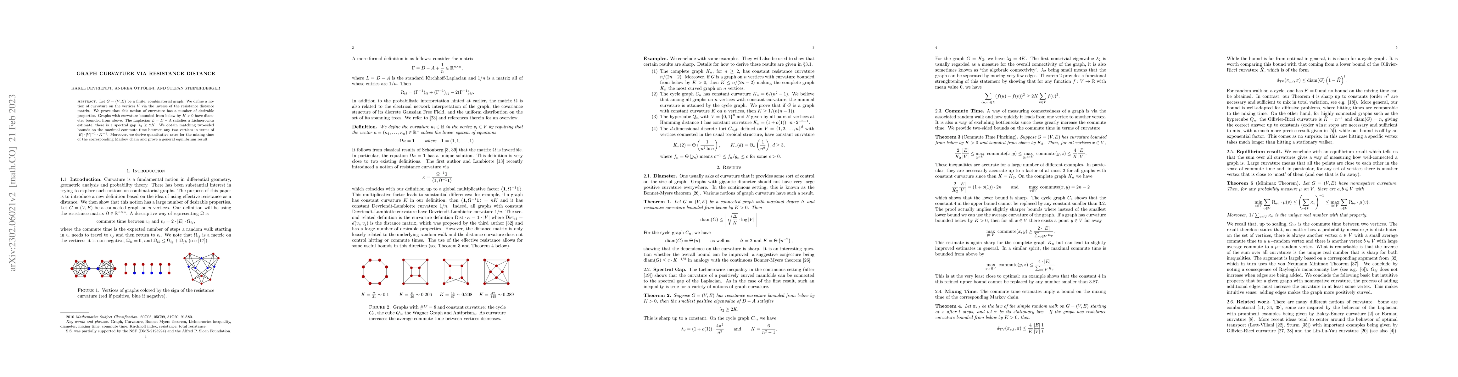 Thumbnail for Graph curvature via resistance distance