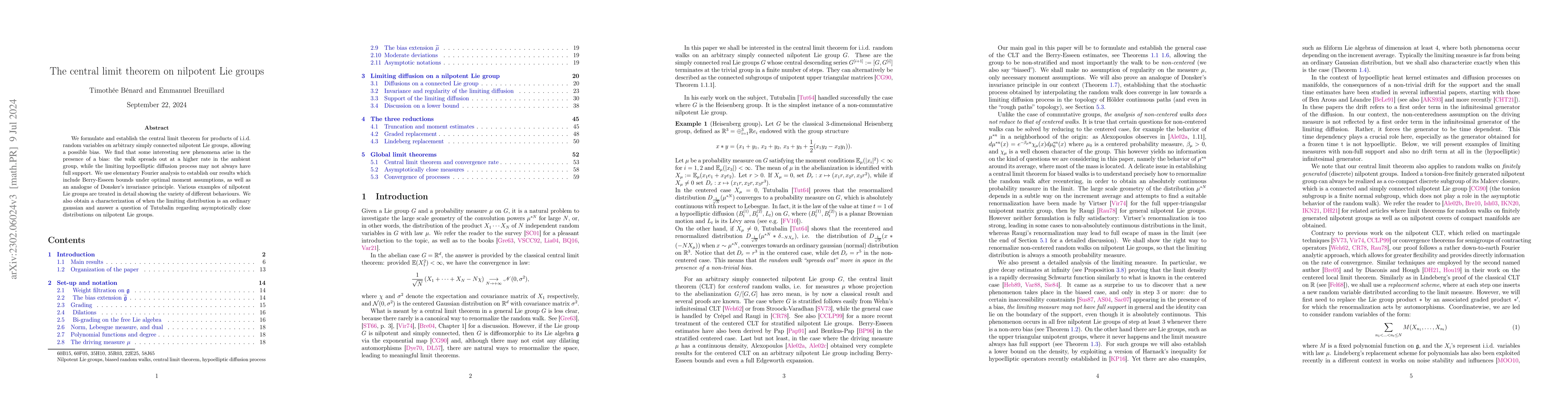 Thumbnail for The central limit theorem on nilpotent Lie groups